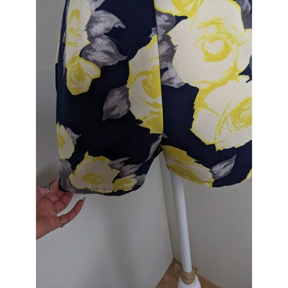 Missguided EUC romper dress skirt floral 10 navy blue yellow white - Picture 8 of 14